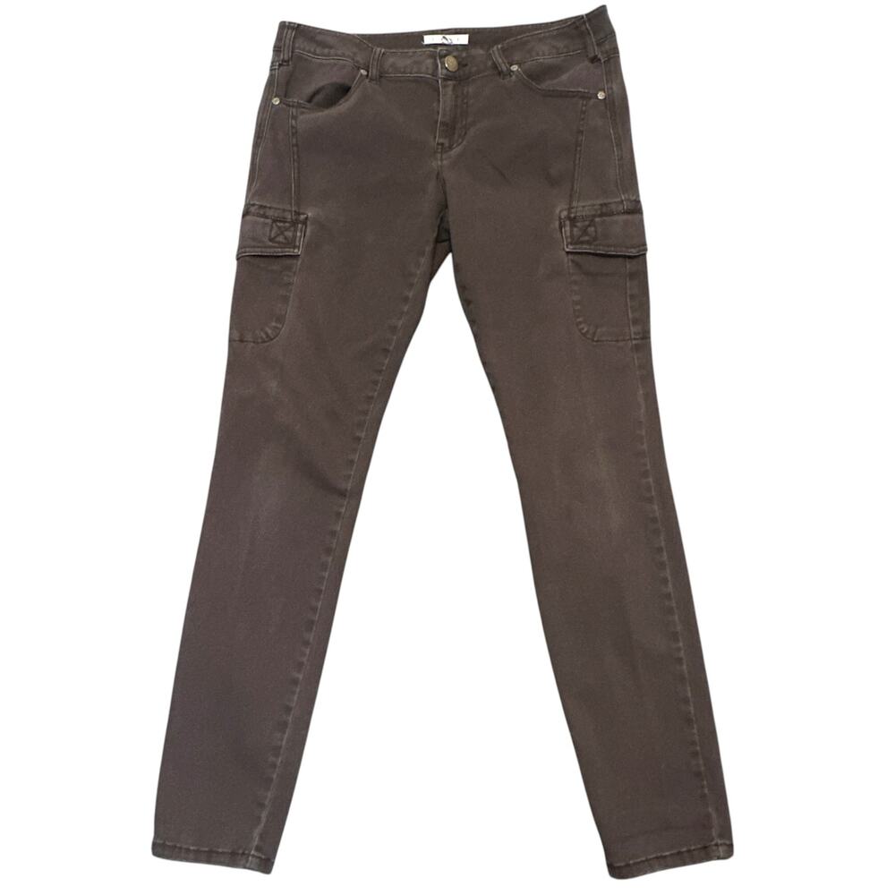 CAbi 962 Bittersweet Cargo Skinny Jeans Women Size 8 Gray Stretch Pockets